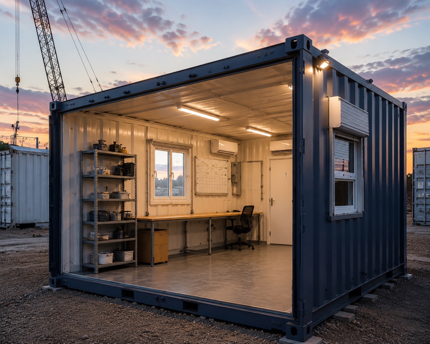 Custom modified shipping container